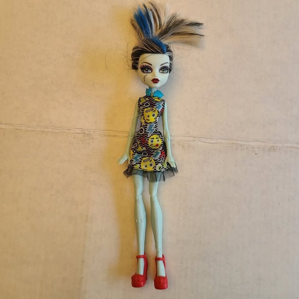Frankie Stein Monster High Doll Wearing Emoji Dress